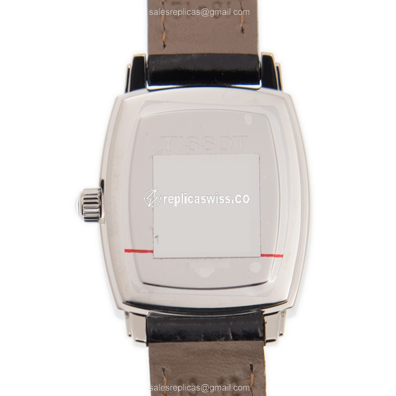 Rolex T-Classic Replica - Quartz - Black Dial - Leather Strap - Clasp - View 3
