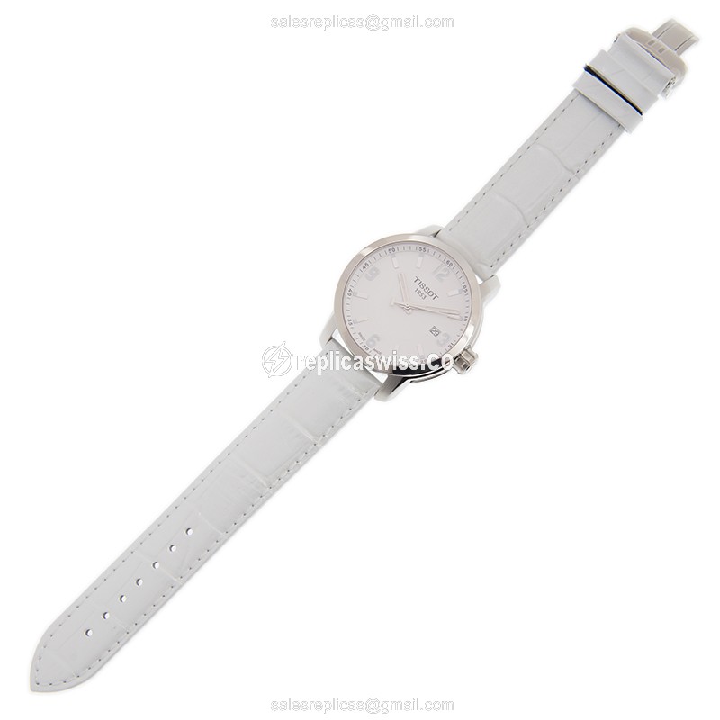 Tissot T-SPORT Quartz - White Dial - Leather Strap - Stainless Steel Case - View 2