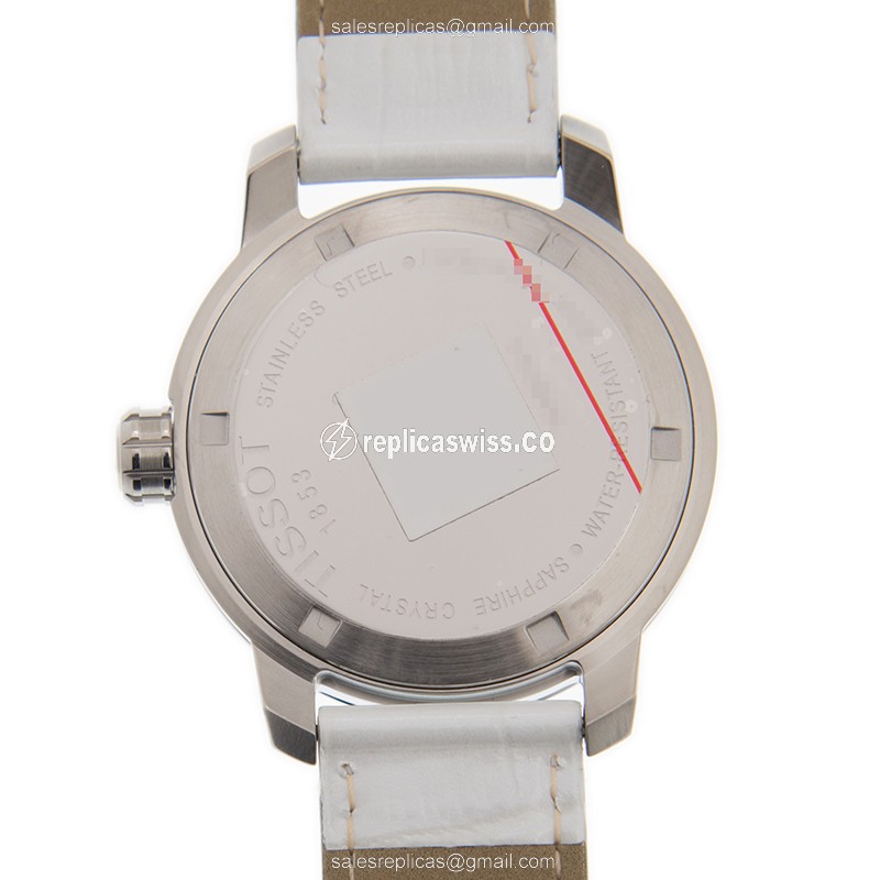 Tissot T-SPORT Quartz - White Dial - Leather Strap - Stainless Steel Case - View 3