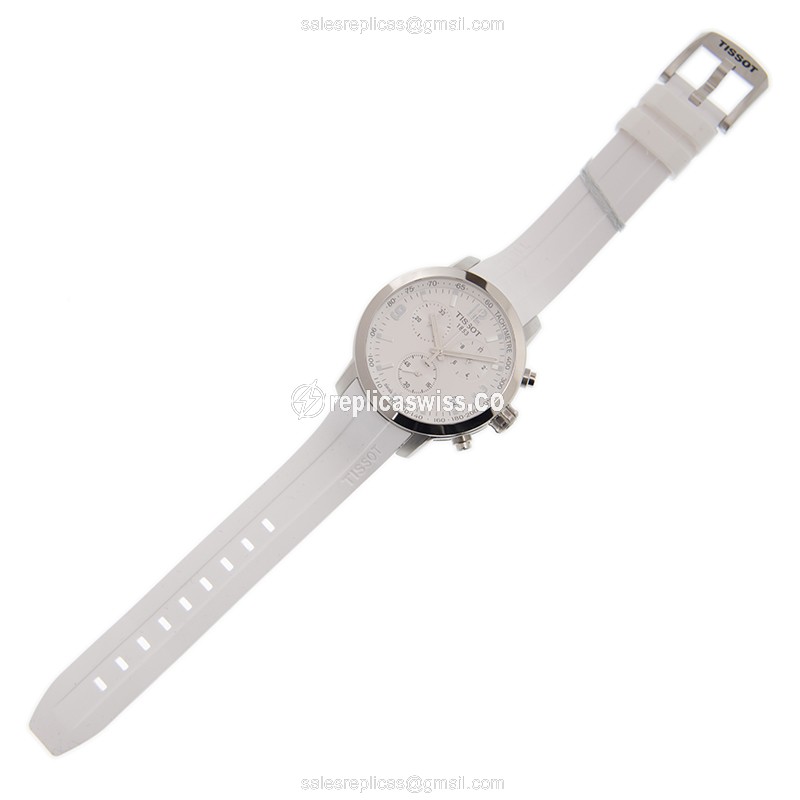 Tissot T-SPORT Quartz - White Dial - Leather Strap - Buckle Clasp - View 2