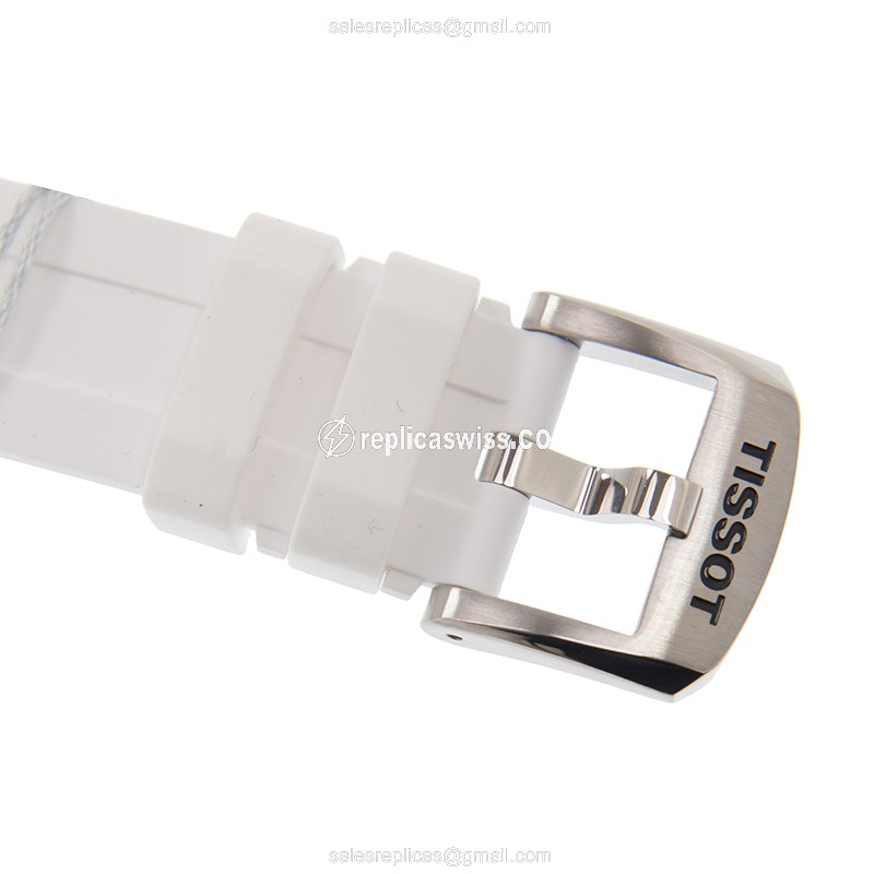 Tissot T-SPORT Quartz - White Dial - Leather Strap - Buckle Clasp - View 4