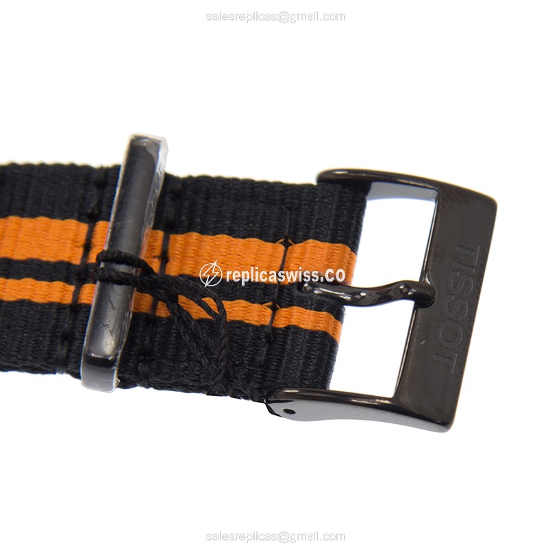 Tissot T-SPORT Quartz - Black Dial - Canvas Strap - Buckle Clasp - Steel Case - View 4