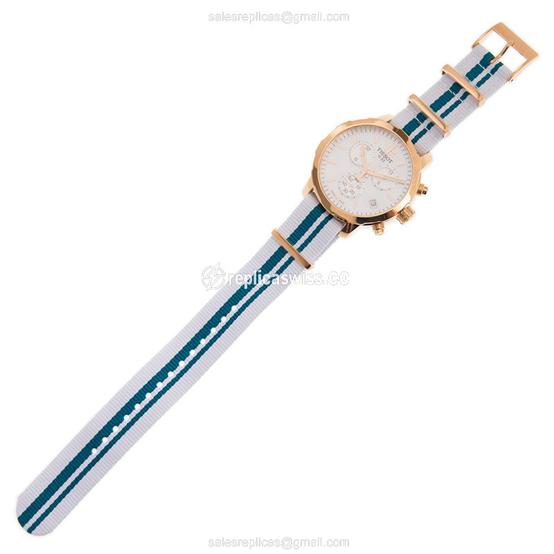 Rolex T-SPORT Quartz - White Dial - Steel Case - Nylon White Strap - Buckle Clasp - View 2