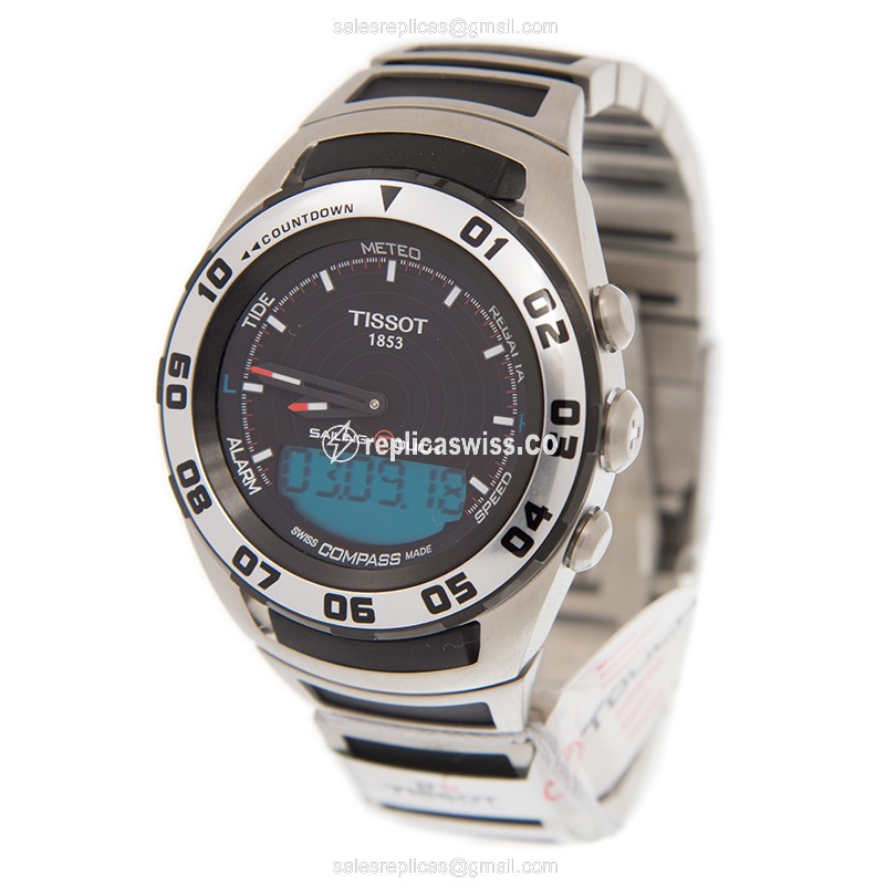 Rolex Tissot Replica - Quartz - Black Dial - Steel Case - Black Band - View 3