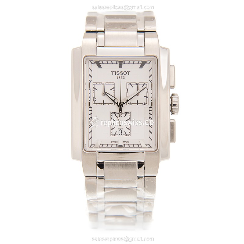 Tissot T-TREND Quartz - White Dial - Steel Case - Silver Strap - Clasp - View 2