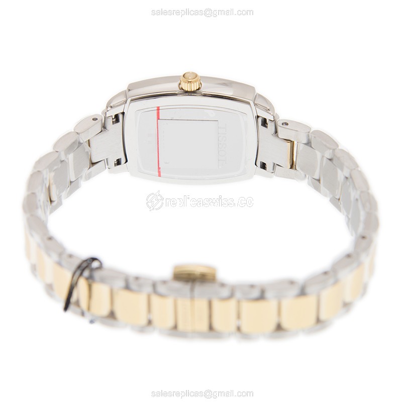 Rolex T-CLASSIC Quartz Steel - Silver Dial - Gold Clasp - 22mm - View 4