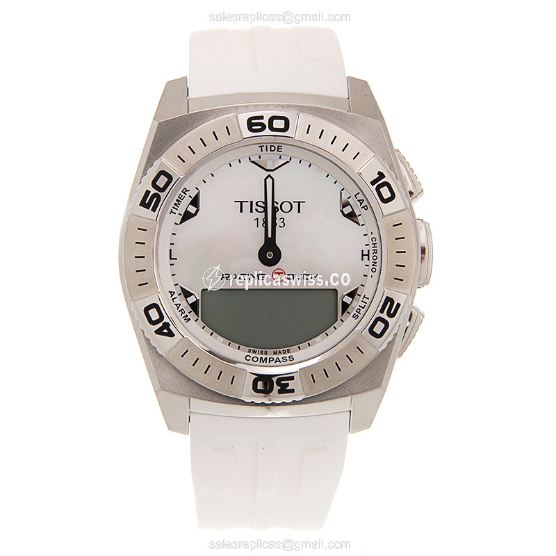 Tissot T002.520.17.111.00 Replica - Quartz - White Dial - Steel Case - White Rubber Strap - View 2