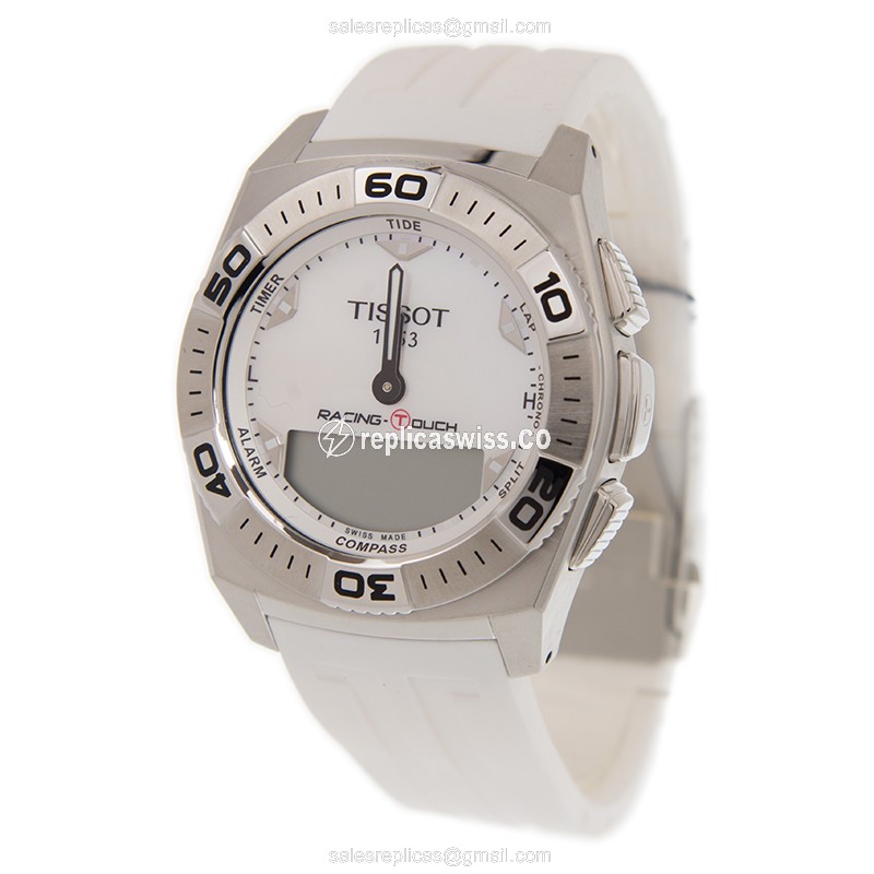 Tissot T002.520.17.111.00 Replica - Quartz - White Dial - Steel Case - White Rubber Strap - View 3