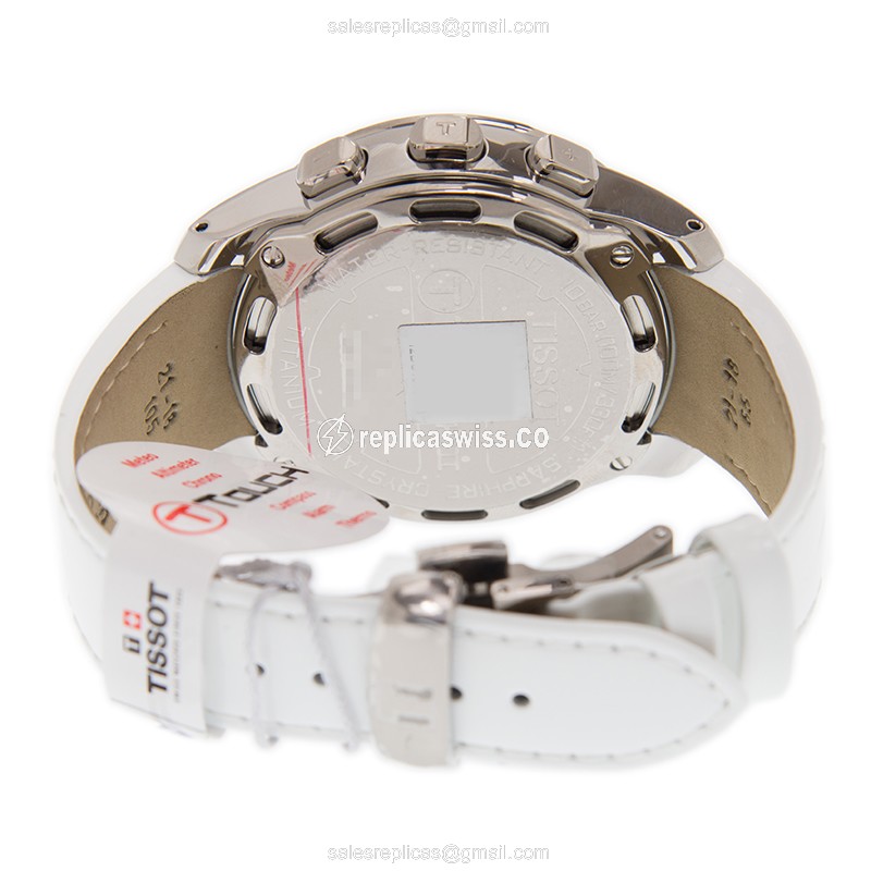 Tissot Touch Collection Quartz - Titanium Case - White Dial - Leather Strap - View 4