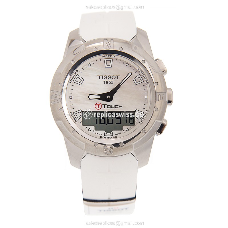 Tissot T047.220.47.111.00 Replica - Quartz - Titanium Case - White Dial - Rubber Strap - View 2
