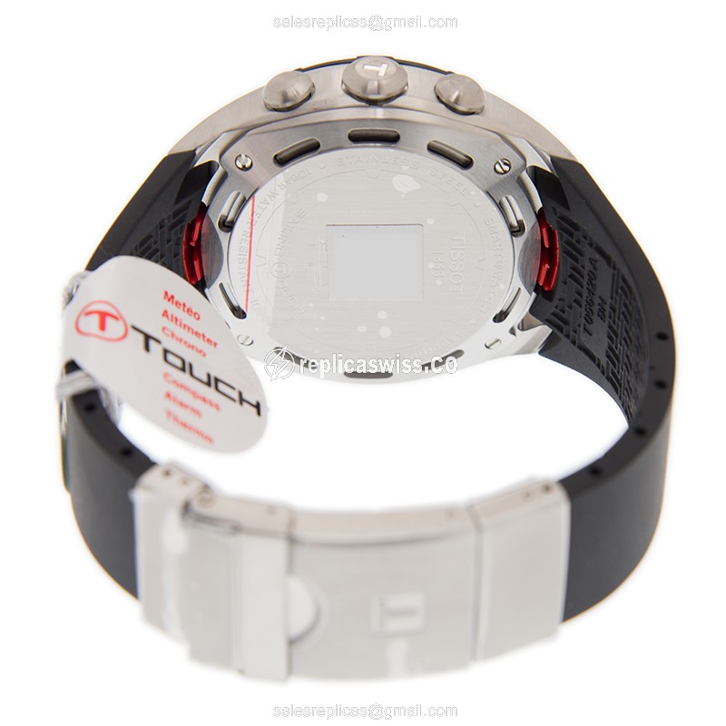 Rolex Tissot Touch Collection - Quartz - Black Dial - Steel Case - Rubber Strap - Black - View 4