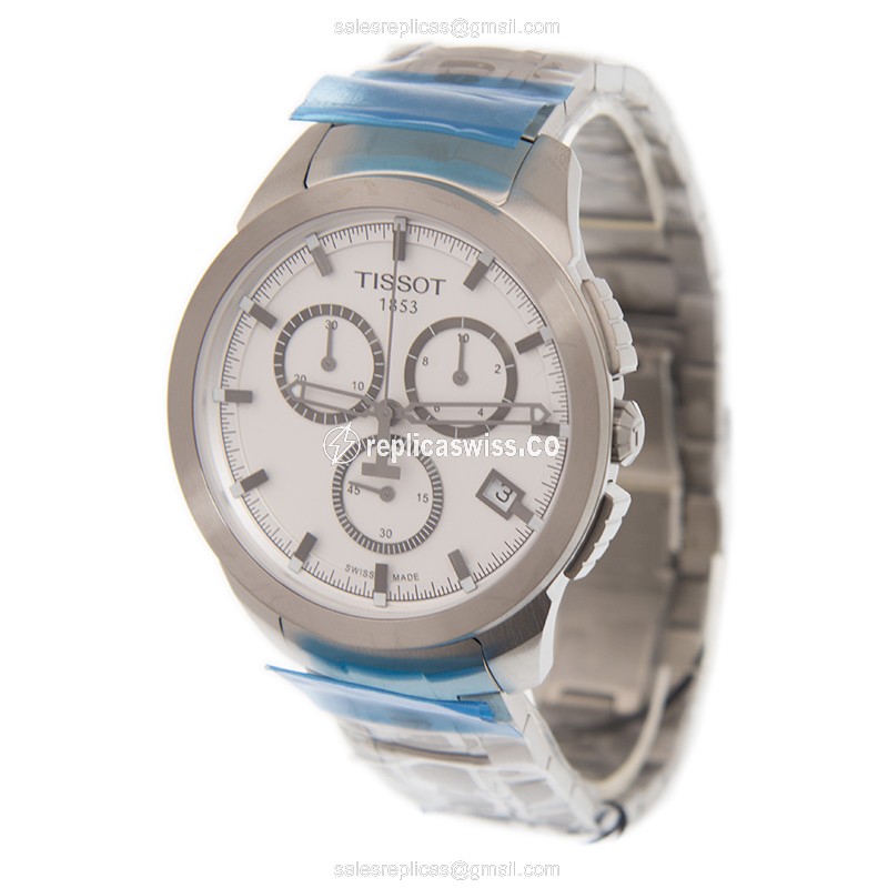 Tissot T-SPORT Quartz Titanium - White Dial - Silver Titanium Clasp - View 3
