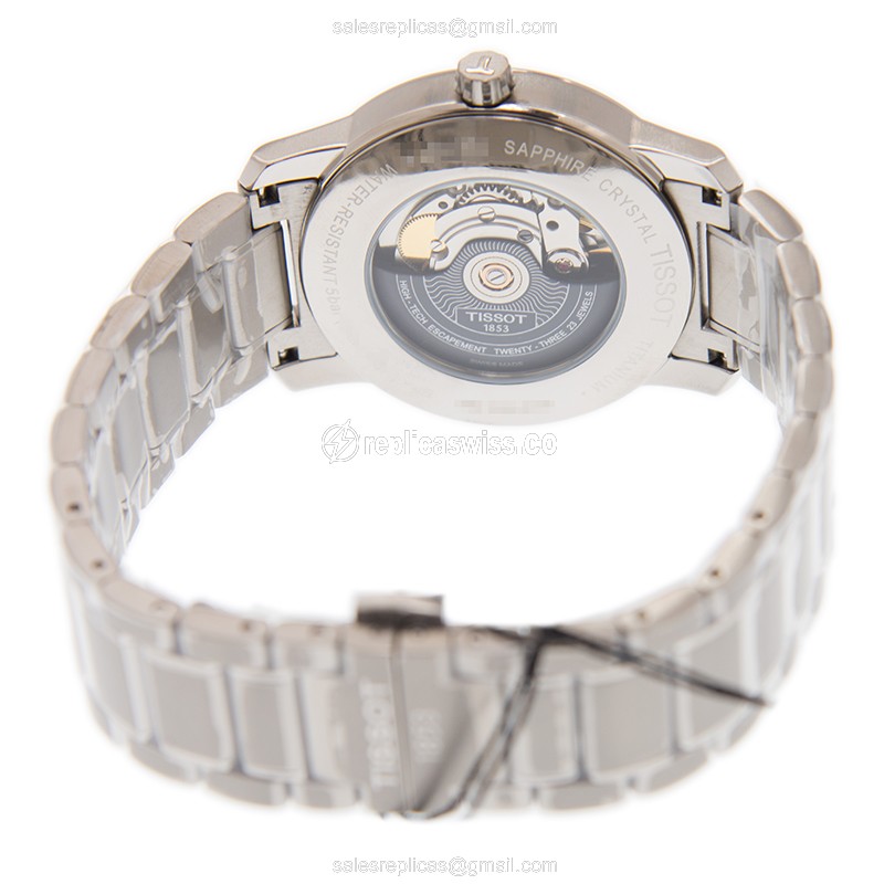 Tissot T-CLASSIC Replica - Automatic - Titanium Case - Black Dial - Silver Titanium Strap - View 4