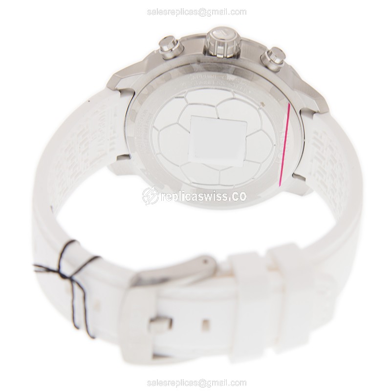 Tissot T-SPORT Quartz Steel - Dark Grey Dial - White Rubber Strap - Buckle Clasp - View 4