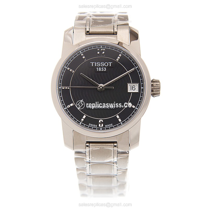 Automatic Tissot T-CLASSIC Titanium - Black Dial, Silver Band, Titanium Clasp - View 2