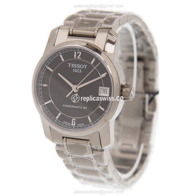 Automatic Tissot T-CLASSIC Titanium - Black Dial, Silver Band, Titanium Clasp - View 3