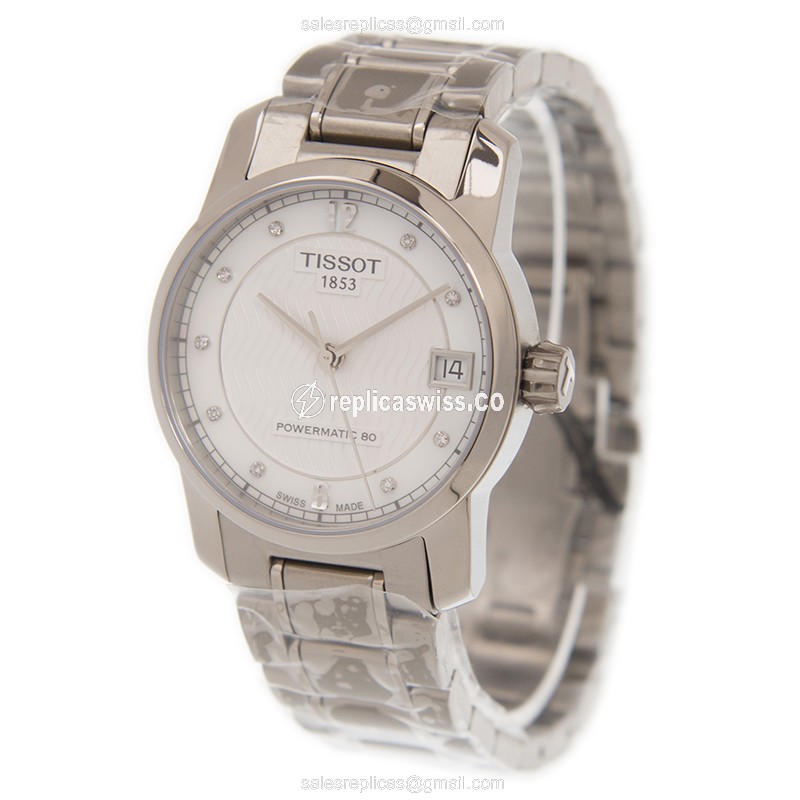 Tissot T-CLASSIC Replica - Automatic - Titanium Case - White Dial - Silver Titanium Strap - View 3