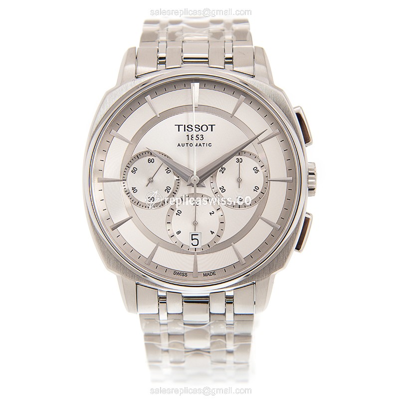 Tissot T-CLASSIC Automatic - Silver Dial - Steel Case & Strap - Clasp - View 2