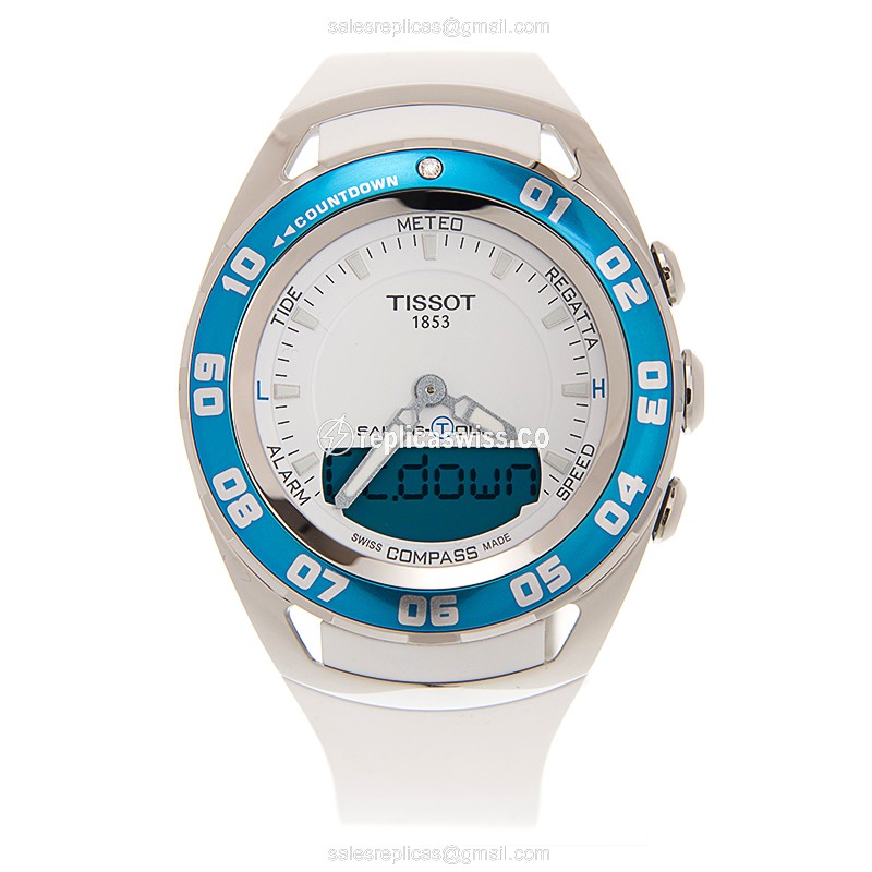 Tissot T056.420.27.011.00 Replica - Quartz - Stainless Steel - White Dial - Rubber Strap - View 2