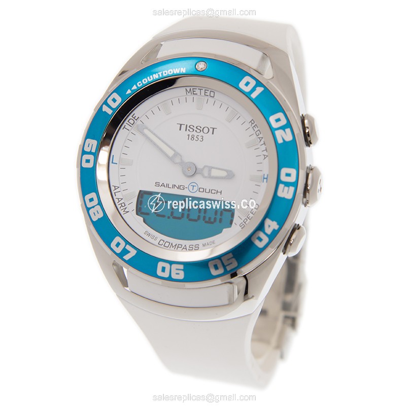 Tissot T056.420.27.011.00 Replica - Quartz - Stainless Steel - White Dial - Rubber Strap - View 3