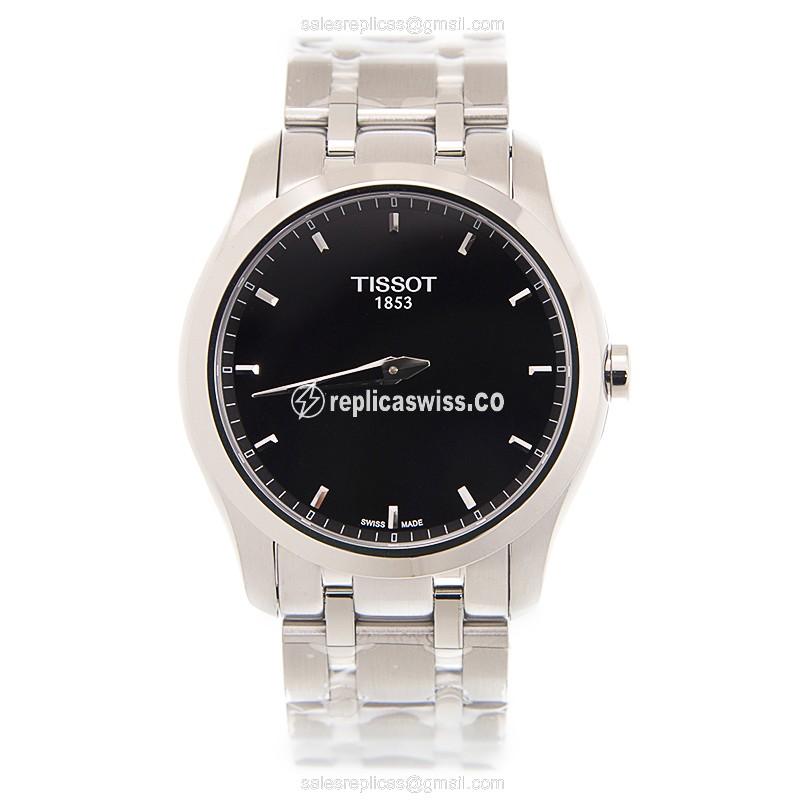 Rolex T-CLASSIC Replica - Automatic - Steel Case - Black Dial - Silver Steel Band - View 2