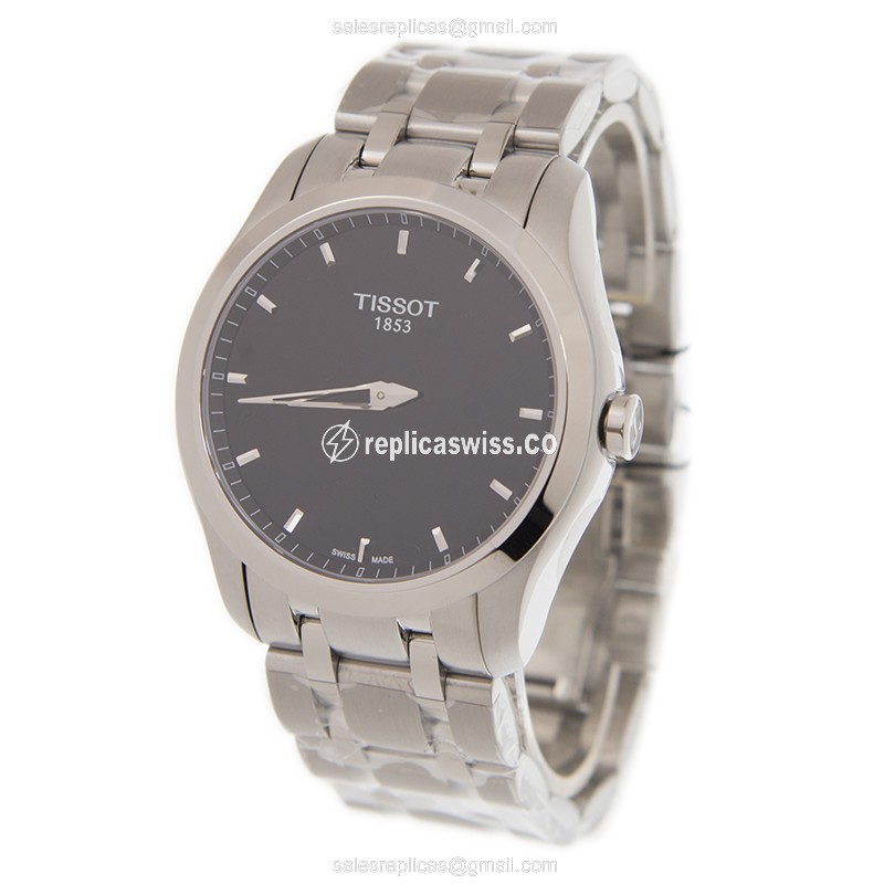 Rolex T-CLASSIC Replica - Automatic - Steel Case - Black Dial - Silver Steel Band - View 3