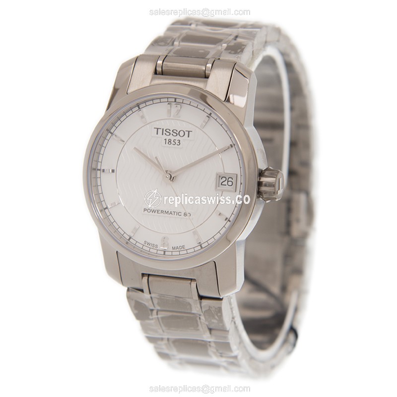 Tissot T-CLASSIC Automatic Titanium - White Dial - Silver Clasp - 40mm Case - View 3