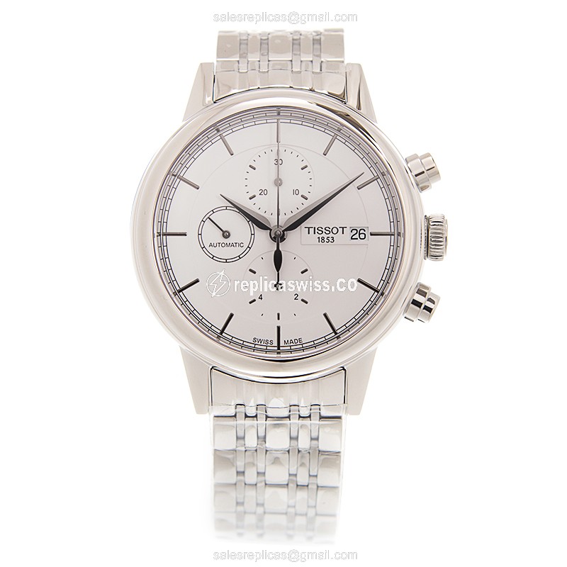 Automatic Tissot T-CLASSIC - White Dial - Stainless Steel Case - Silver Band - View 2