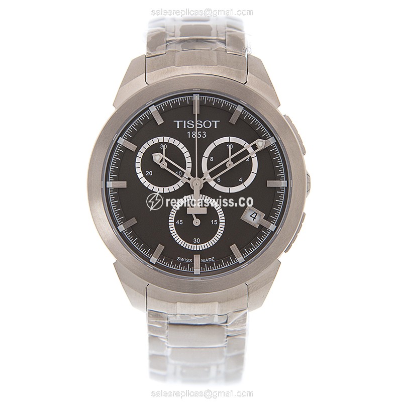 Tissot T-SPORT Quartz Titanium - Dark Grey Dial - Silver Titanium Strap - View 2