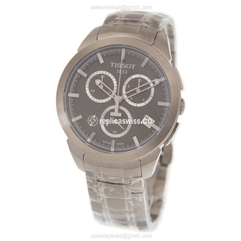 Tissot T-SPORT Quartz Titanium - Dark Grey Dial - Silver Titanium Strap - View 3