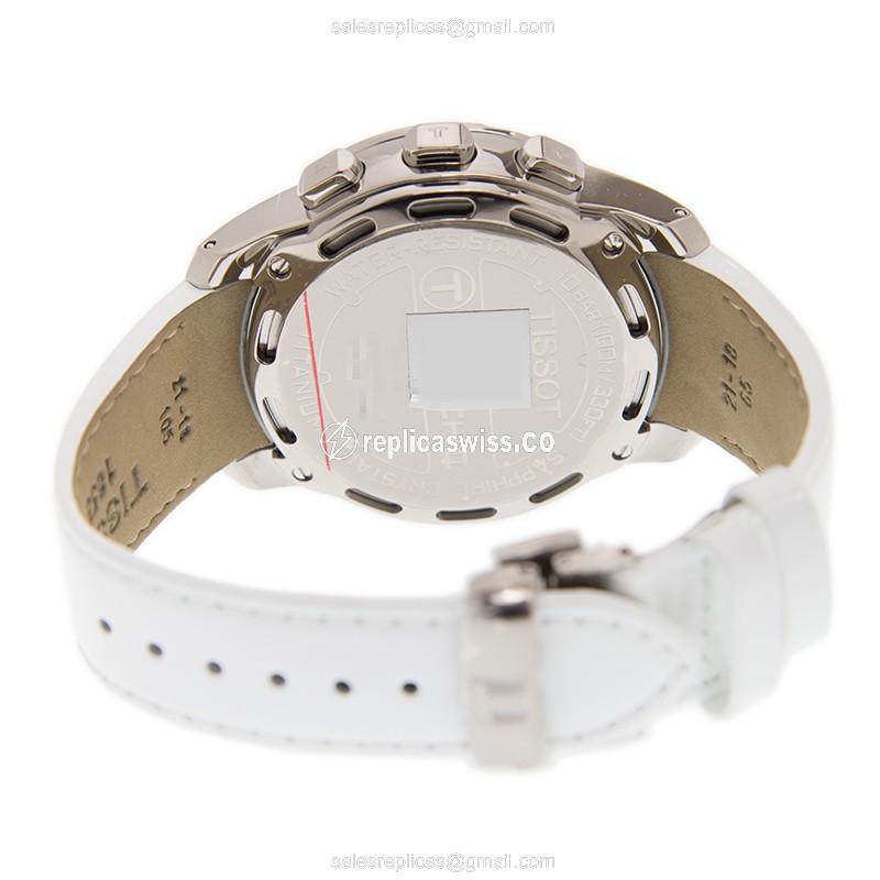 Tissot Touch Collection Quartz - Titanium Case - White Dial - Leather Strap - View 4