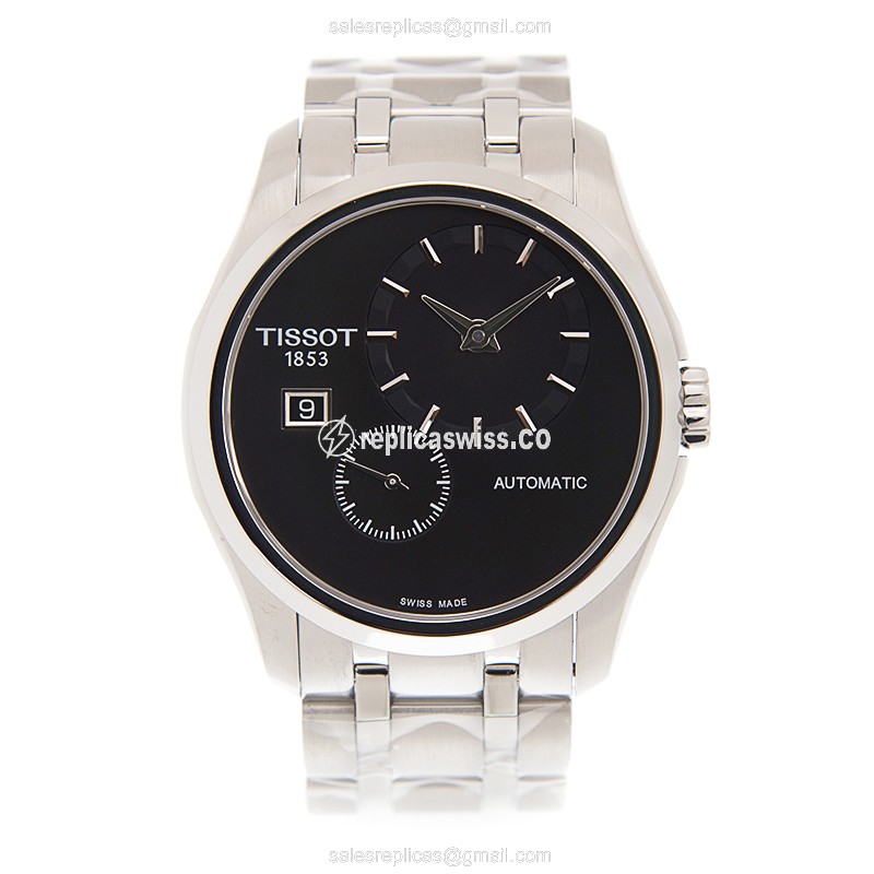 Tissot T-TREND Automatic - Black Dial - Steel Case - Silver Strap - Clasp - View 2
