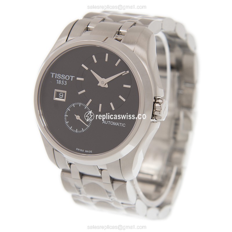 Tissot T-TREND Automatic - Black Dial - Steel Case - Silver Strap - Clasp - View 3