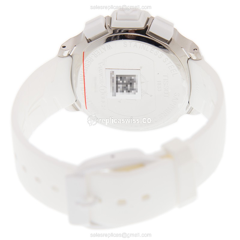 Tissot Touch Collection Quartz Steel White Dial Rubber Strap Buckle Clasp - Replica Watch - View 4
