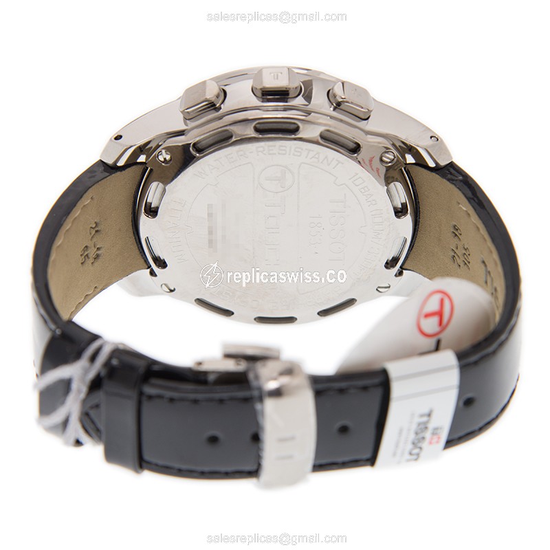 Tissot T047.220.46.126.00 Replica - Quartz - Titanium Case - Blue Dial - Black Leather Strap - View 4