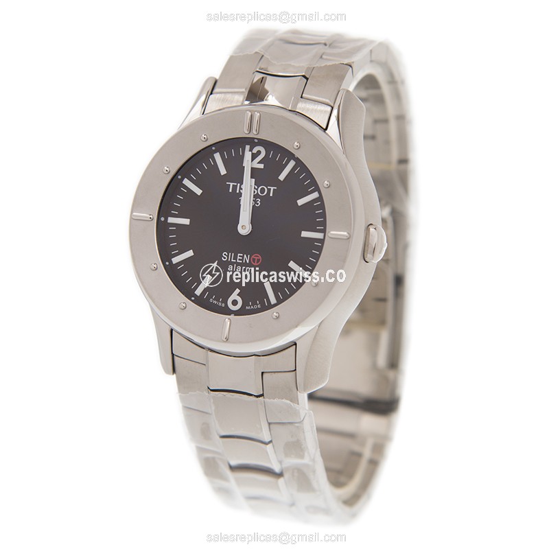 Tissot T40.1.486.51 Replica - Quartz - Steel Case - Black Dial - Silver Steel Strap - View 3