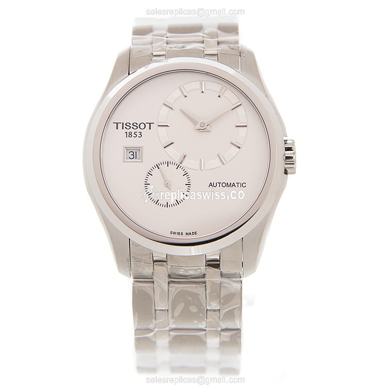 Tissot T-CLASSIC Replica - Automatic - Steel Case - White Dial - Silver Strap - View 2