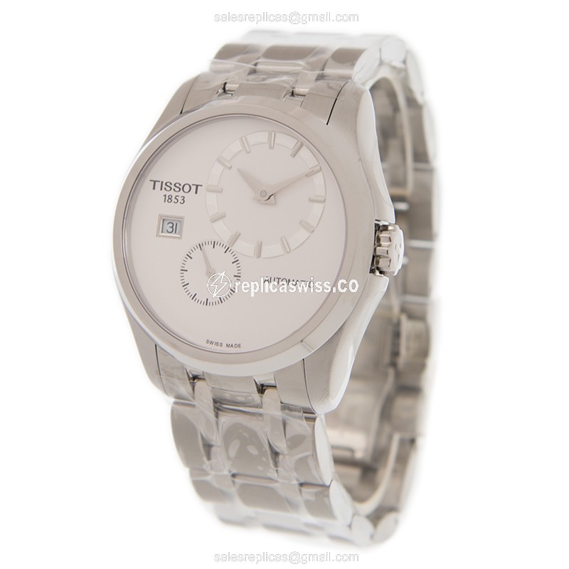 Tissot T-CLASSIC Replica - Automatic - Steel Case - White Dial - Silver Strap - View 3