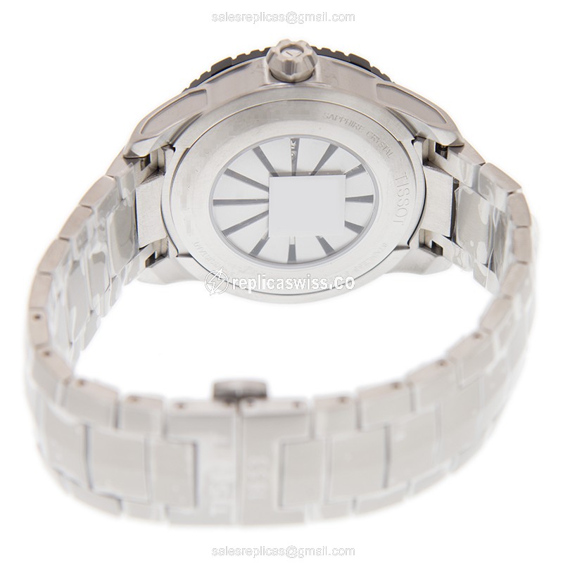 Automatic Tissot T-SPORT - Black Dial - Steel Case & Band - Silver Clasp - View 4
