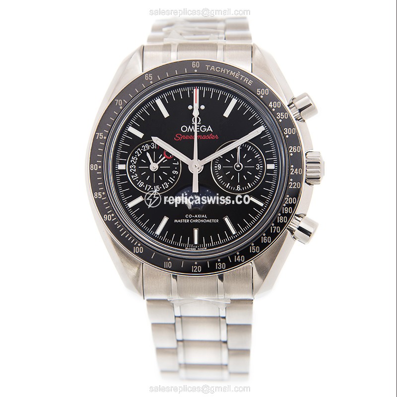 Omega SPEEDMASTER Replica - Automatic - Stainless Steel - Black Dial - Silver Clasp - View 2