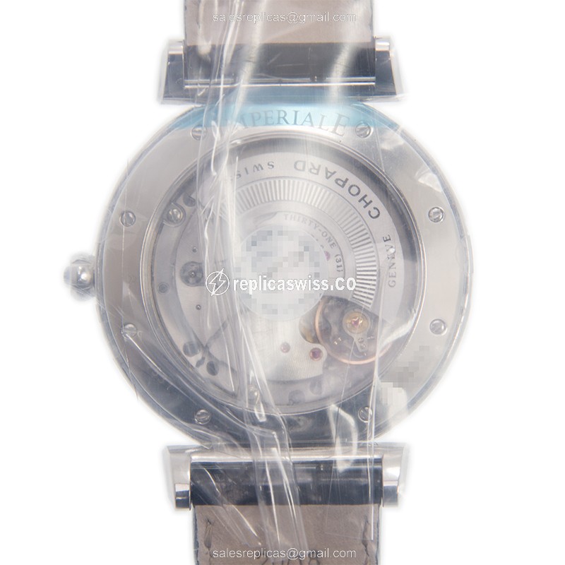 Chopard Imperiale Automatic - Stainless Steel - White Dial - Black Alligator Strap - Buckle Clasp - View 3