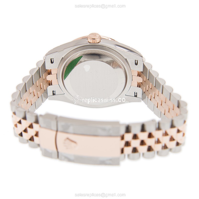 Rolex Datejust Replica - Automatic - 18kt Rose Magic - Diamond - Brown - Gold Steel Clasp - View 4