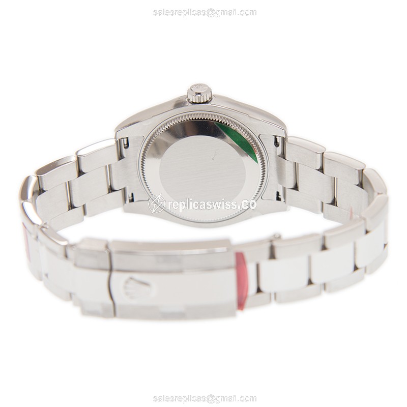Rolex DATEJUST Replica - 18kt Gold - Automatic - Blue Dial on Silver Steel Strap - View 4