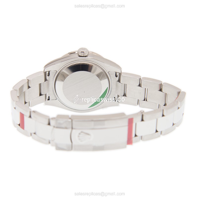 Rolex Datejust Replica - Automatic - White Gold - Black Dial - Steel Band - View 4