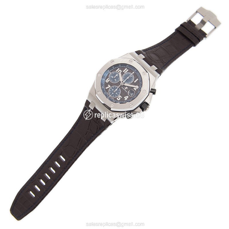 Audemars Piguet Royal Oak Offshore Replica - Automatic - Brown Dial - Steel Case - Brown Alligator Strap - View 2