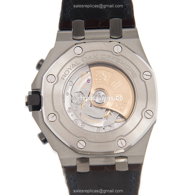Audemars Piguet Royal Oak Offshore Replica - Automatic - Brown Dial - Steel Case - Brown Alligator Strap - View 3