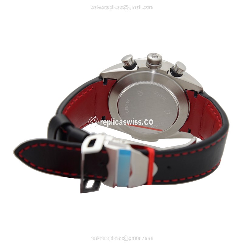 Automatic Tudor Replica - FastRider - Red Dial - Steel Case - Black Leather Strap - View 4