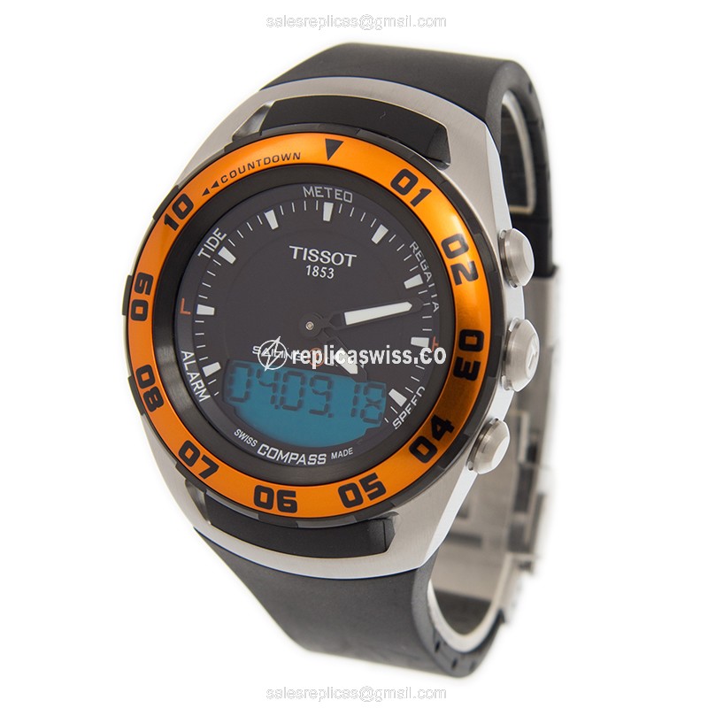 Tissot T056.420.27.051.02 Replica - Quartz - Black Dial - Rubber Strap - Clasp - View 3