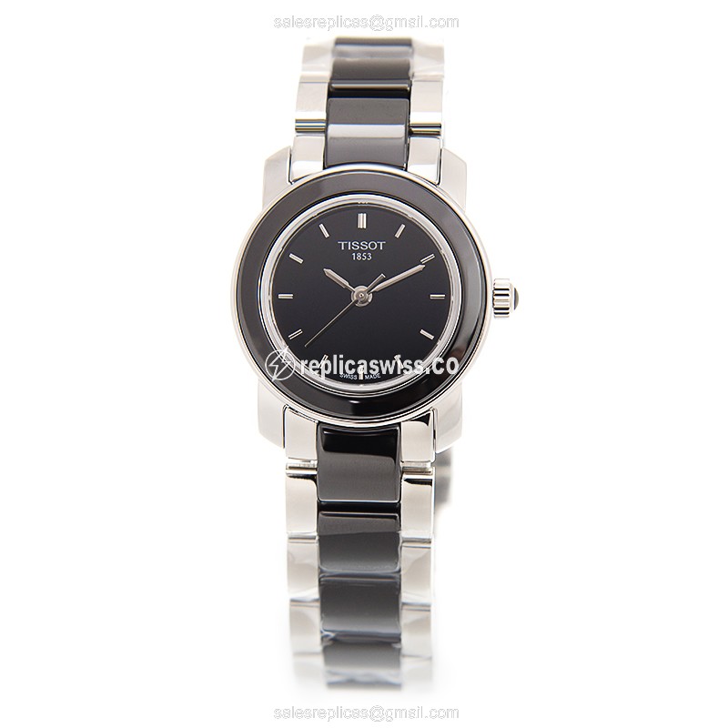 Tissot T-LADY Replica - Quartz - Steel Case - Black - Steel Black Strap - View 2