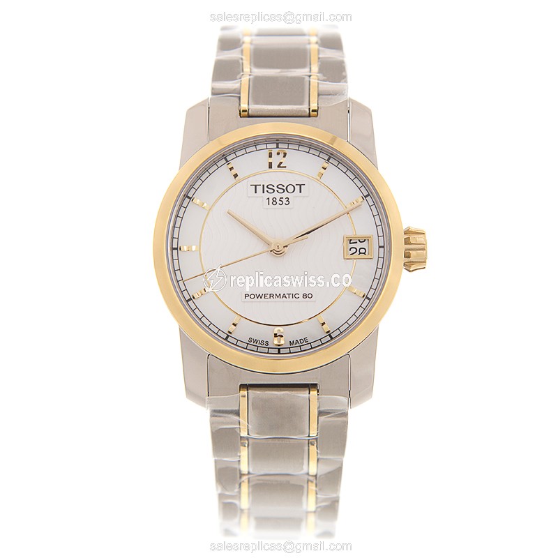 Automatic Tissot T-CLASSIC - Gold-Plated/Steel - White Dial - Gold PVD Strap - View 2